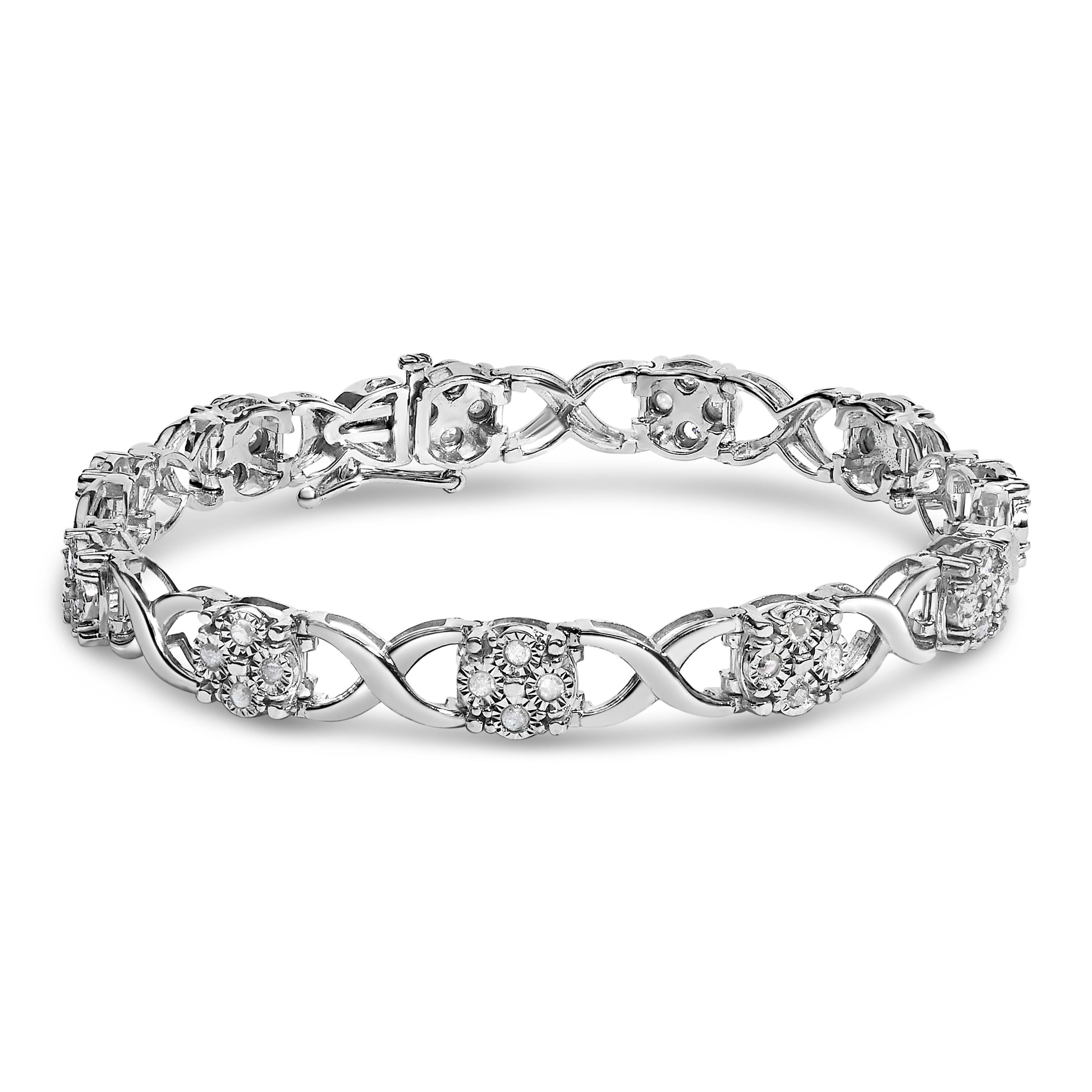 Sterling Silver Rose-Cut Diamond Love Locks